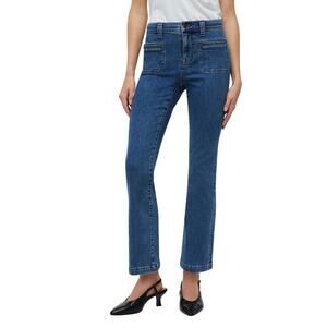 Madewell Tall Kick Out Crop Jeans Elkton Wash NP482 size 32T